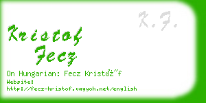 kristof fecz business card